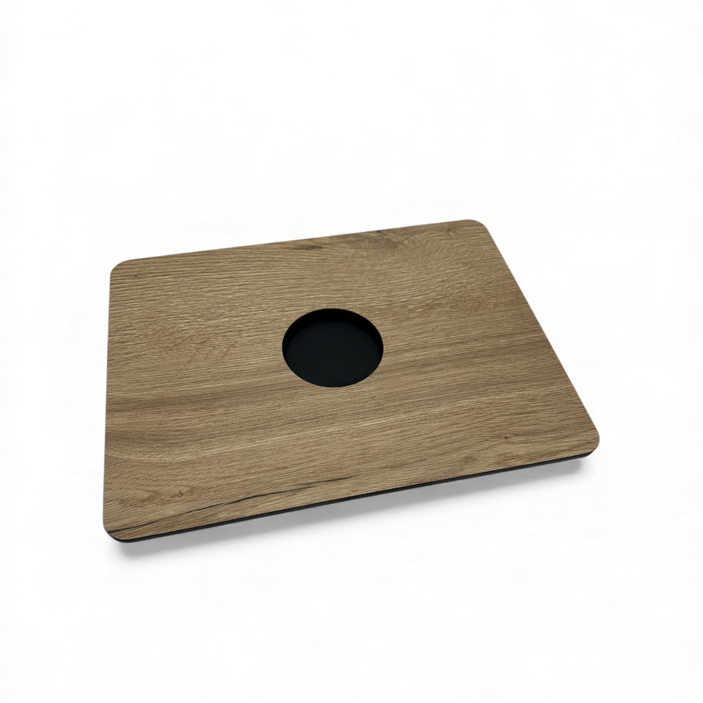 HolztablettY – Tablett in edler Eichenoptik (ohne Stativ)