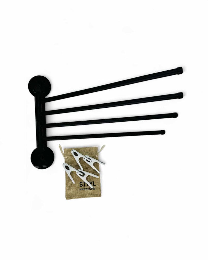 magnetischer 4-armiger Handtuchhalter für Innen und Außen optional mit Haftgrund