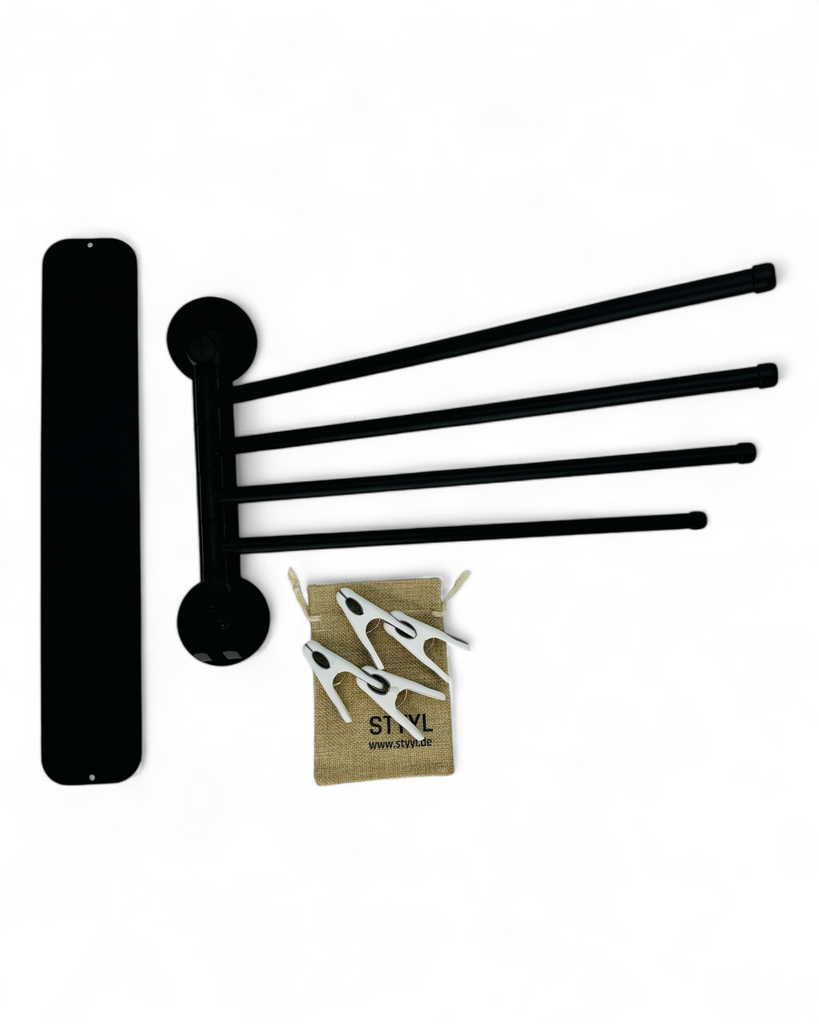 magnetischer 4-armiger Handtuchhalter für Innen und Außen optional mit Haftgrund