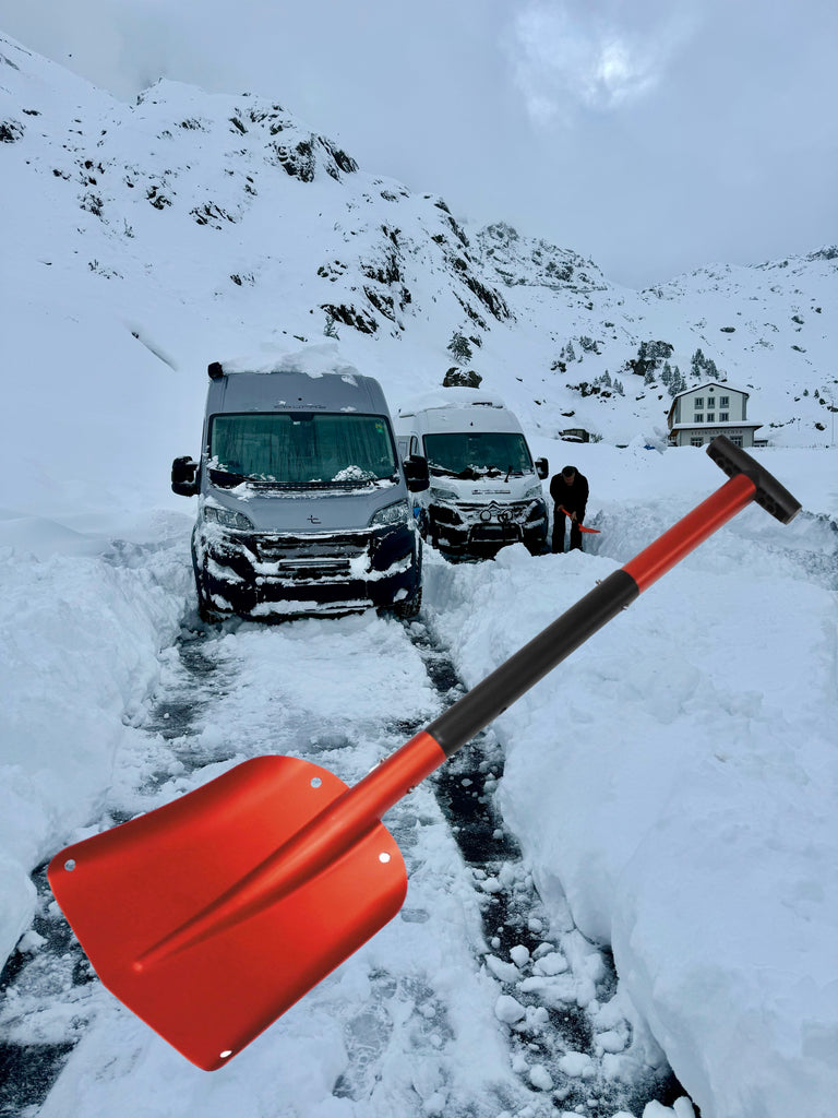 Schneeschaufel / Lawinenschafel aus Aluminium 3-teilig