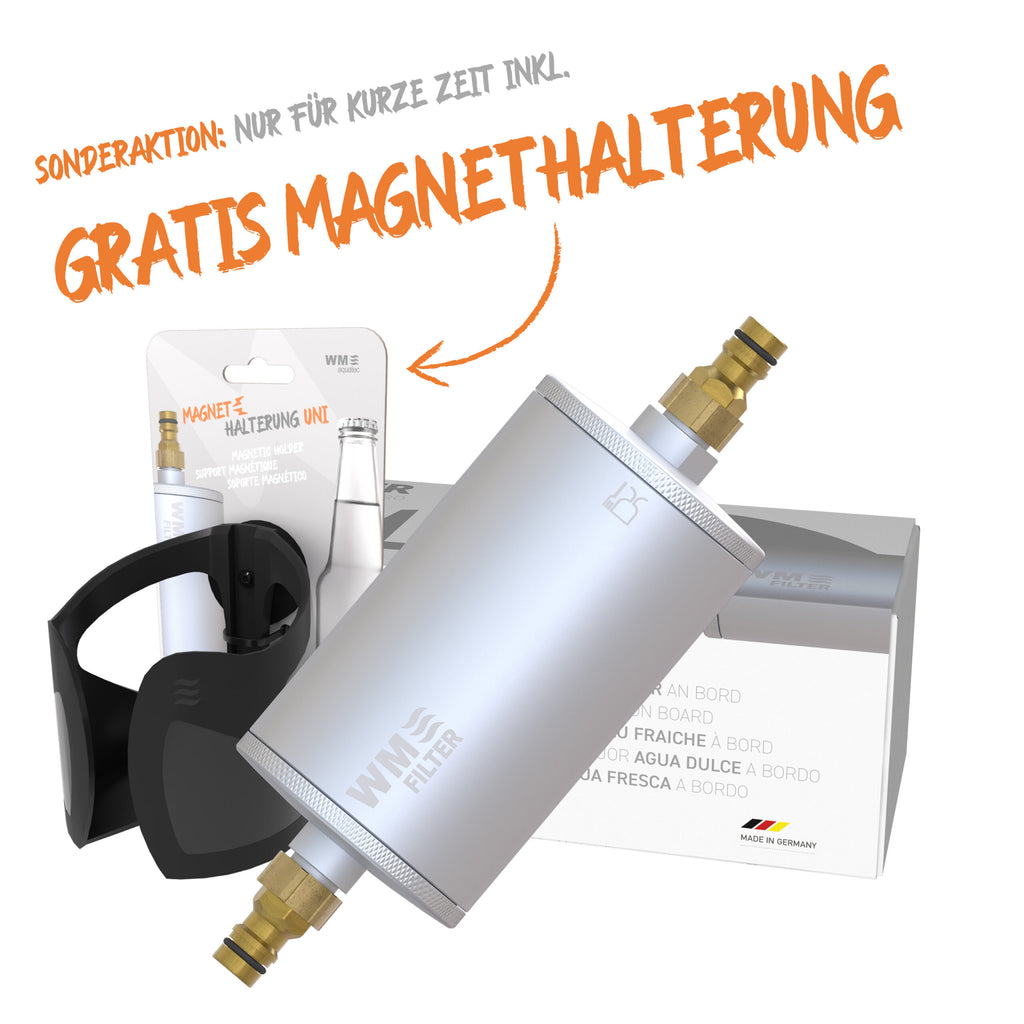 Befüllfilter WM Filter von WM Aquatec inkl. Aktivkohlefilter-Element, Magnethalter und Haftgrund
