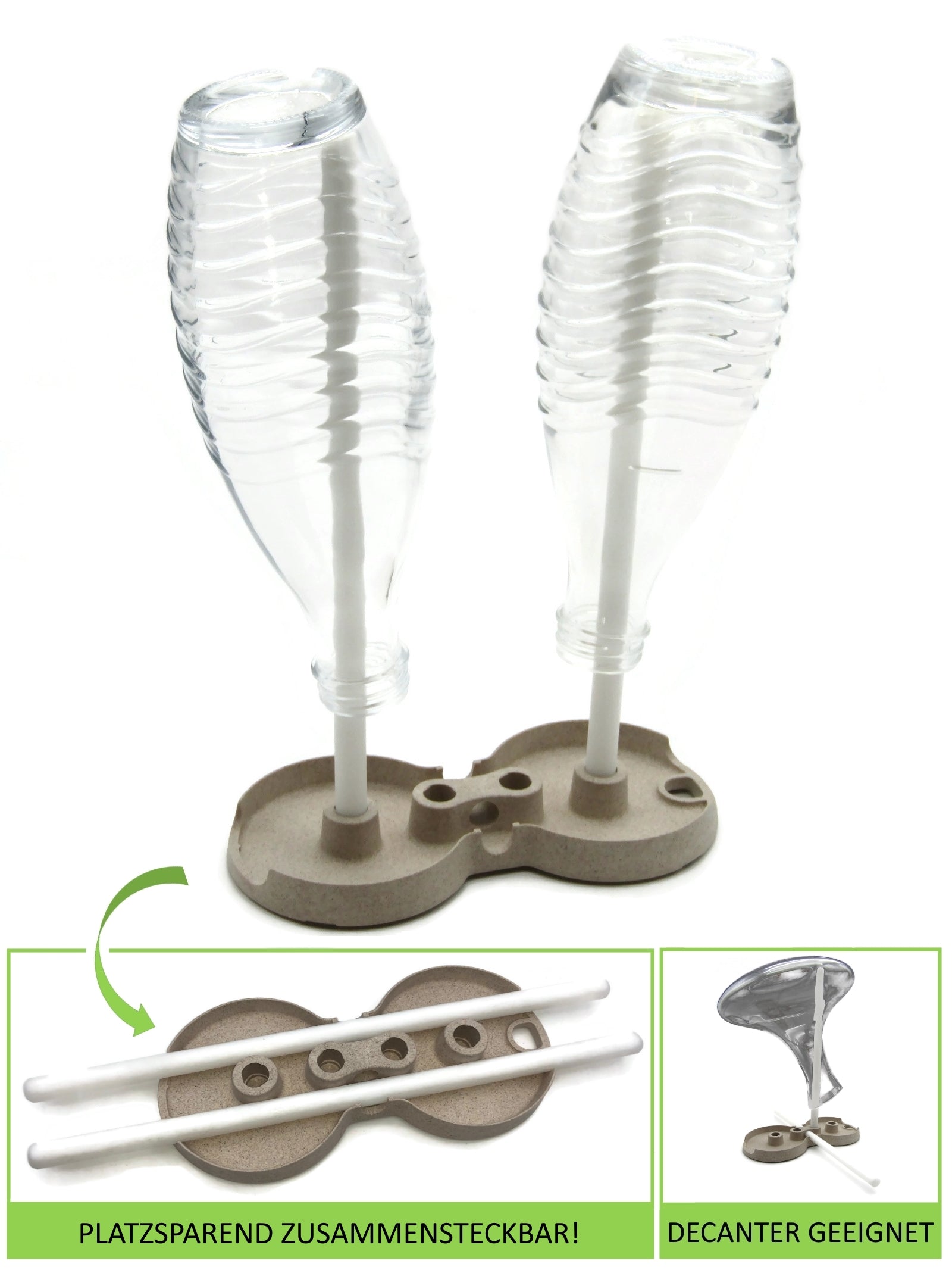 Universal Abtropfständer für Flaschen, Glaskaraffen, Decanter. Platzsp – STYYL GmbH