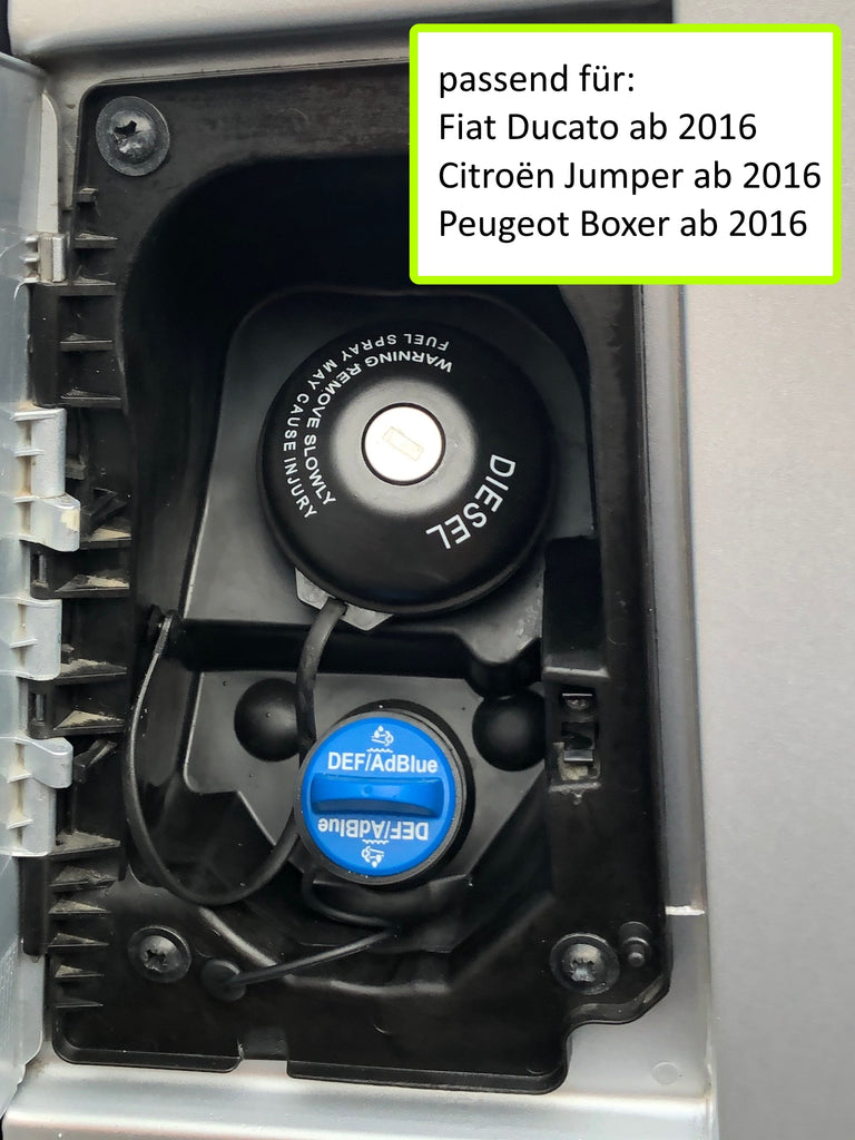 AdBlue Verschluss Sicherung Edelstahl passend für Kastenwagen Ducato Jumper Boxer